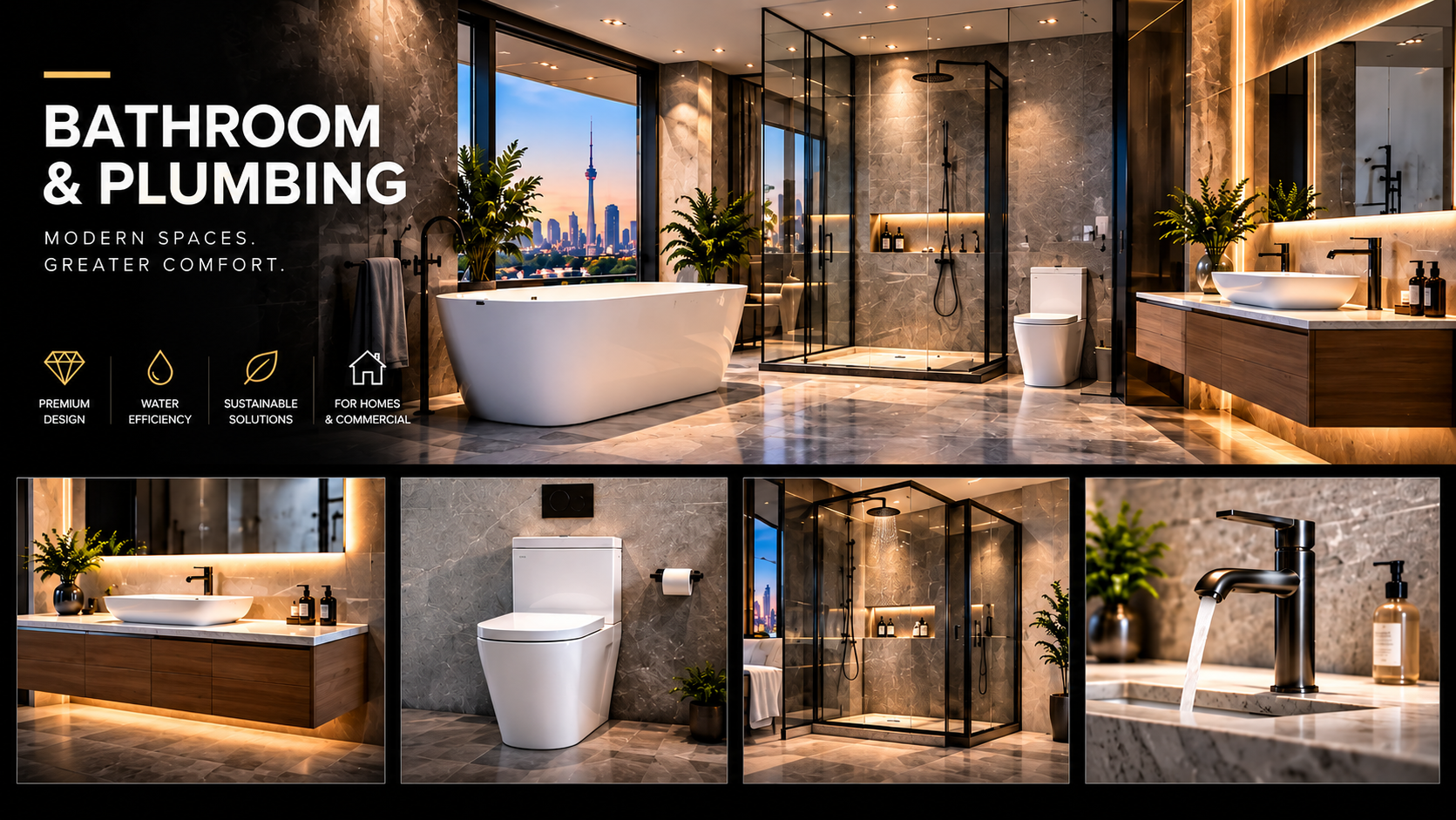 Modern bathroom and plumbing solutions in Toronto by Exim Gate Group